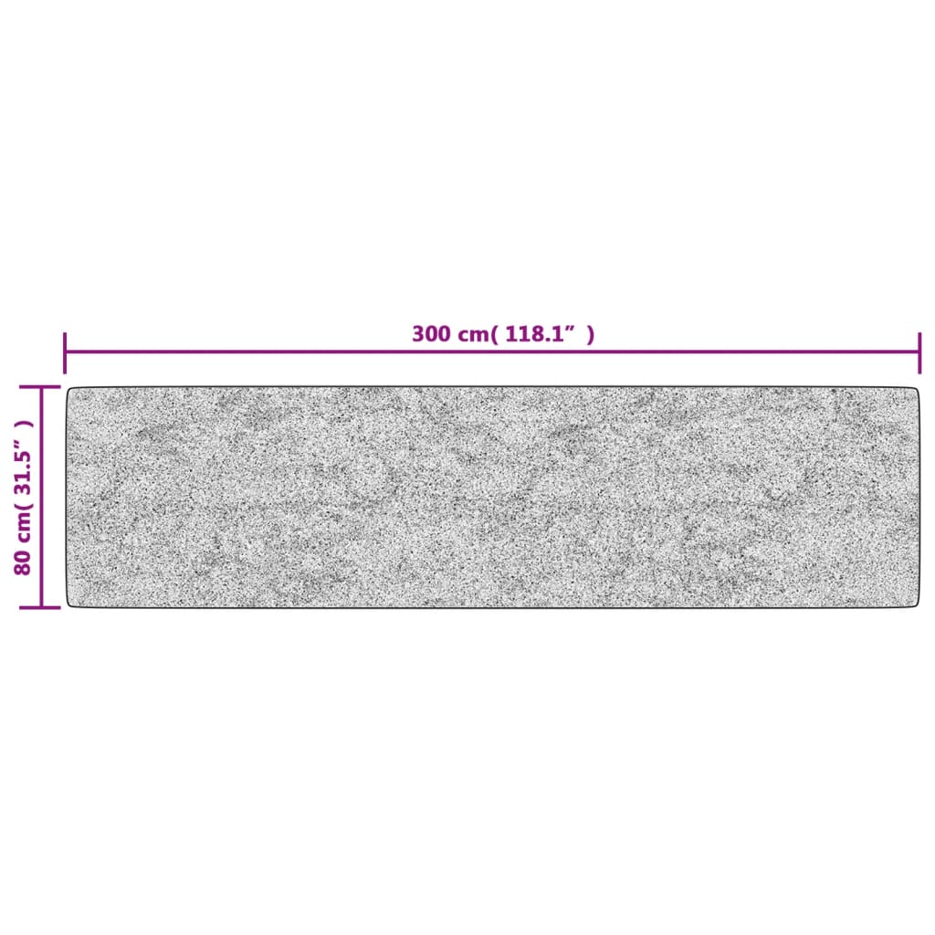 Rug Washable Black and Gold 80x300 cm Anti Slip