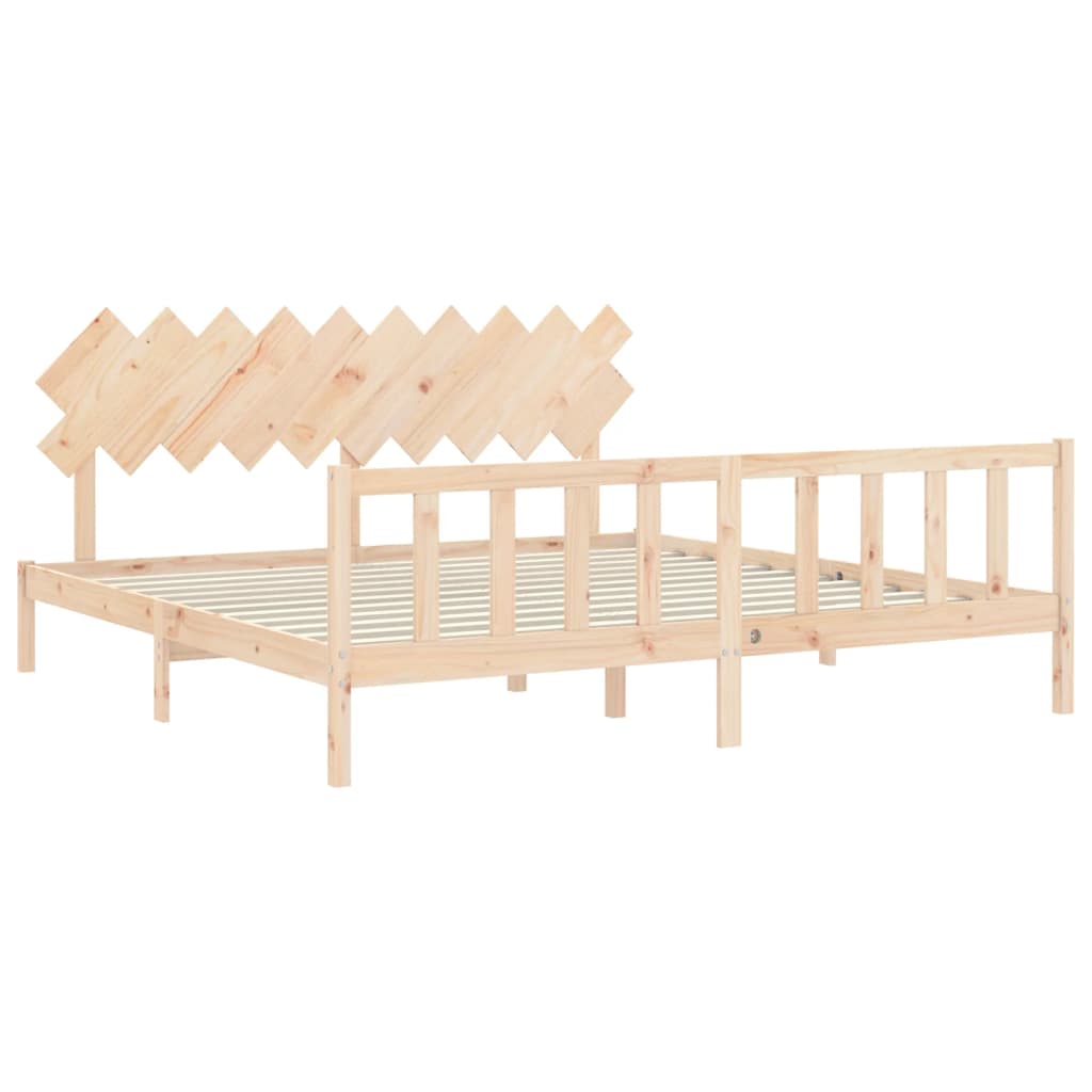 Bed Frame without Mattress 200x200 cm Solid Wood Pine