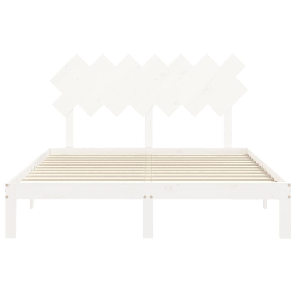 Bed Frame without Mattress White 140x200 cm Solid Wood Pine