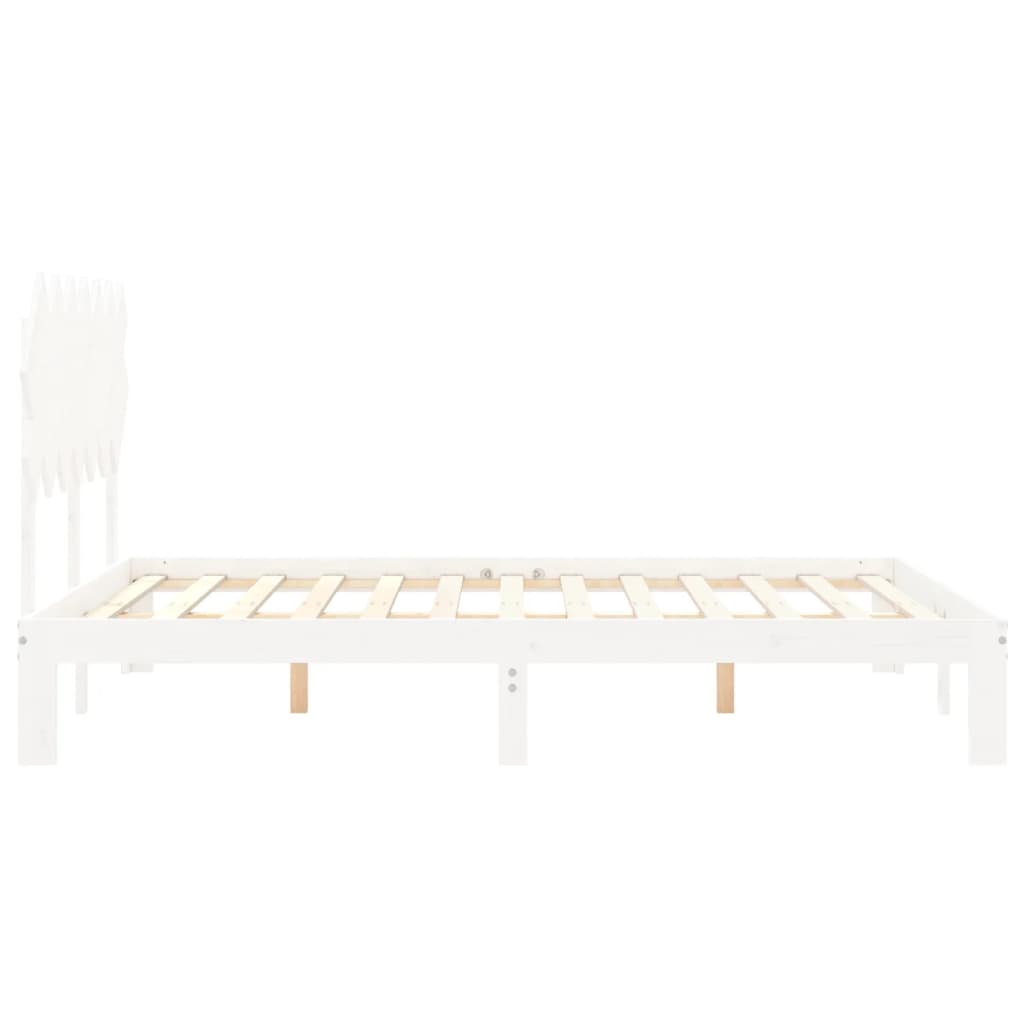 Bed Frame without Mattress White 140x200 cm Solid Wood Pine