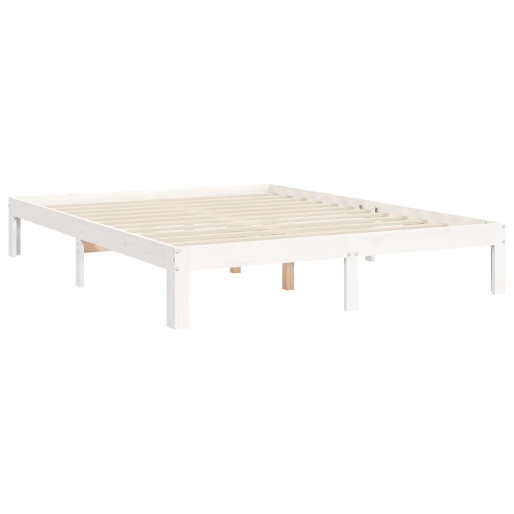 Bed Frame without Mattress White 140x200 cm Solid Wood Pine