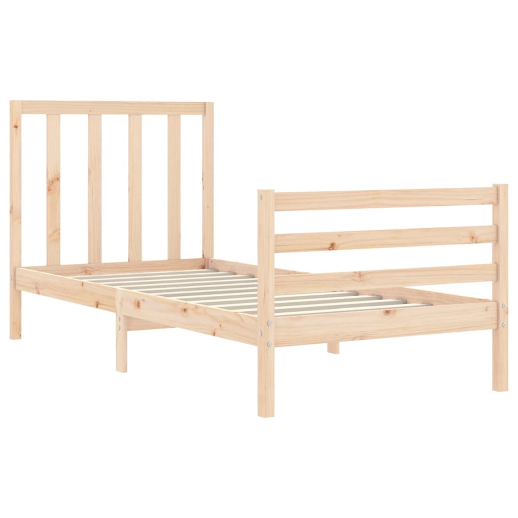 Bed Frame without Mattress 90x200 cm Solid Wood Pine
