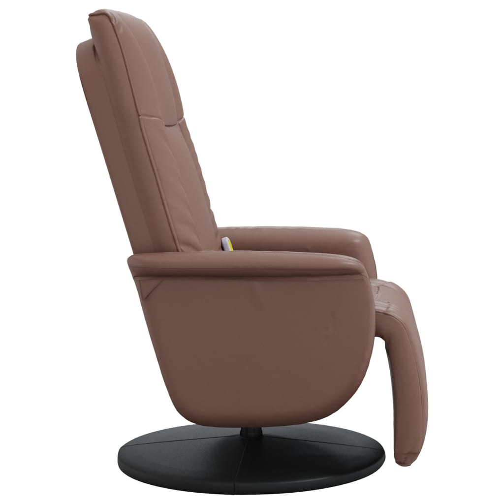 Massage Recliner Chair with Footrest Brown Faux Leather