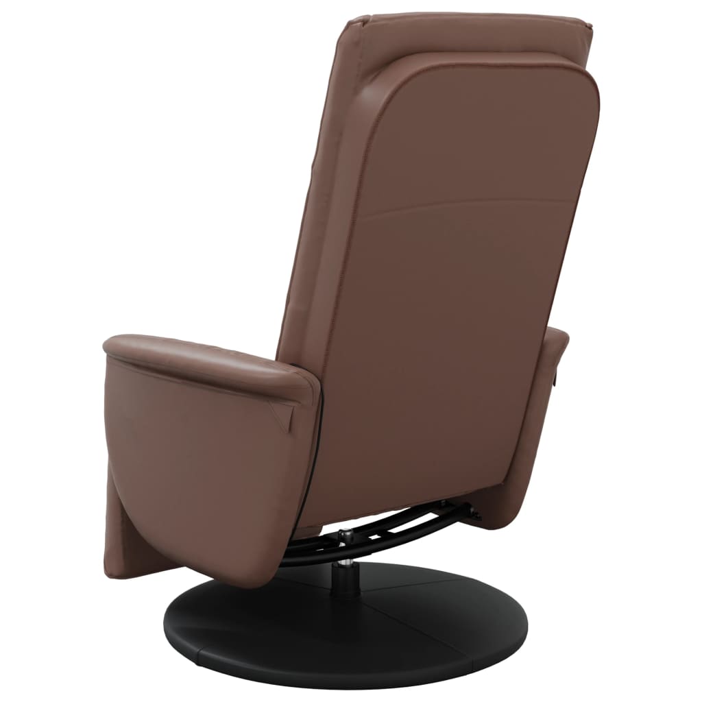 Massage Recliner Chair with Footrest Brown Faux Leather