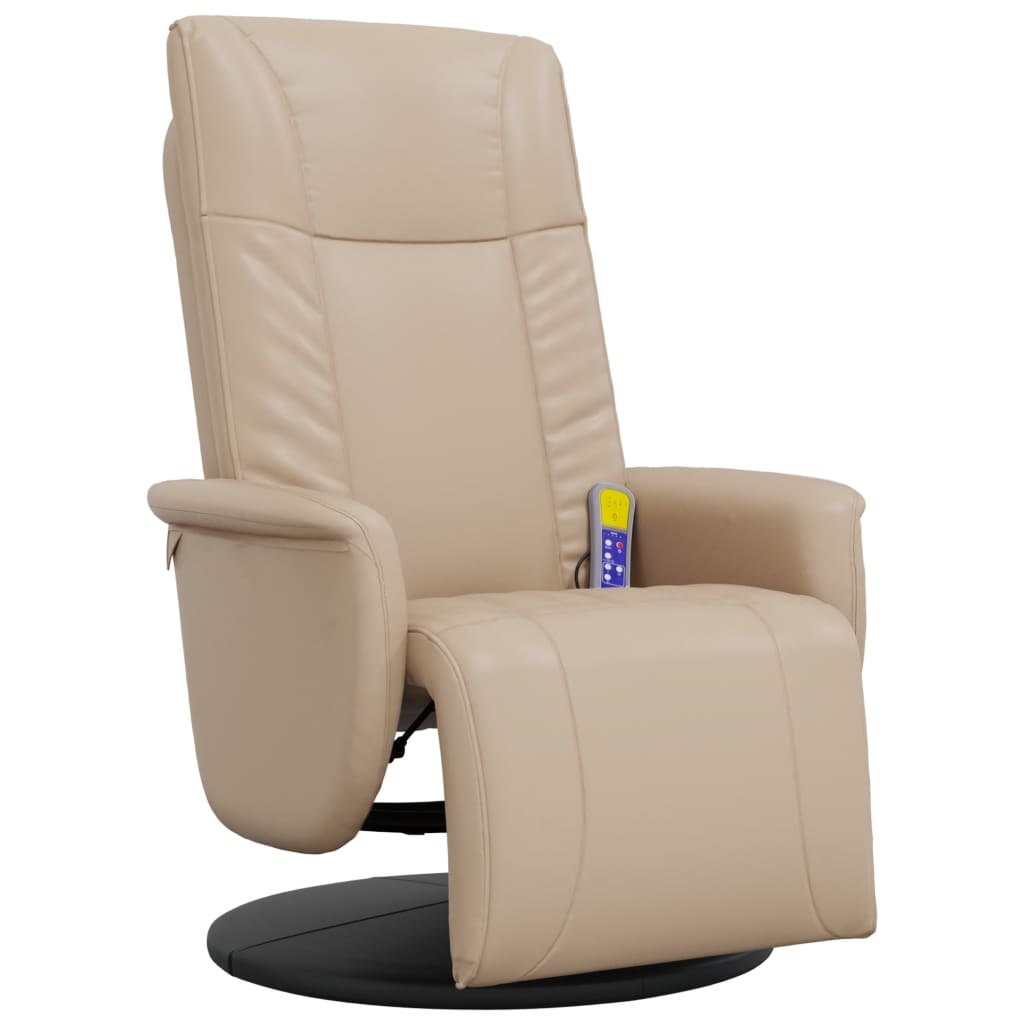 Massage Recliner Chair with Footrest Cappuccino Faux Leather