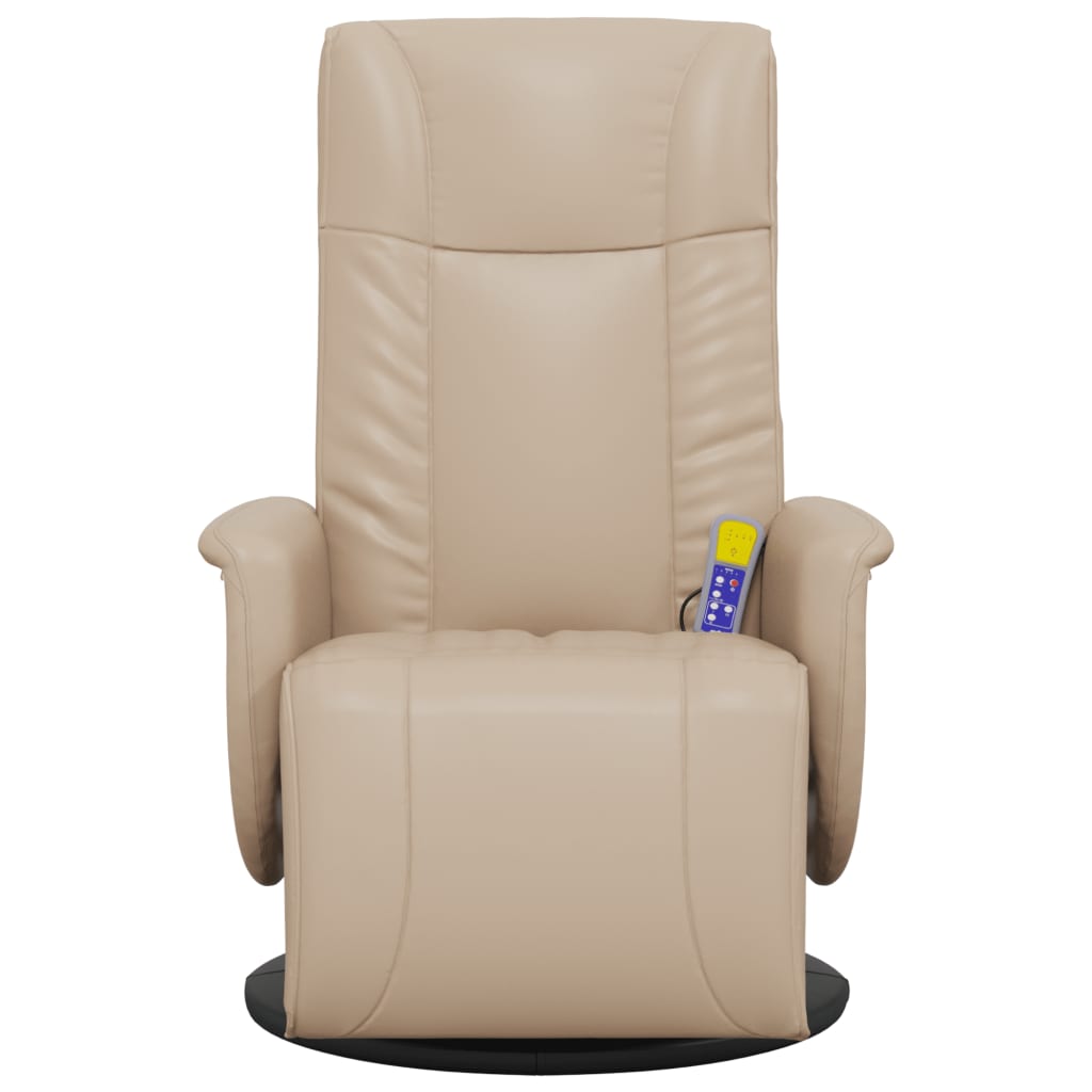 Massage Recliner Chair with Footrest Cappuccino Faux Leather