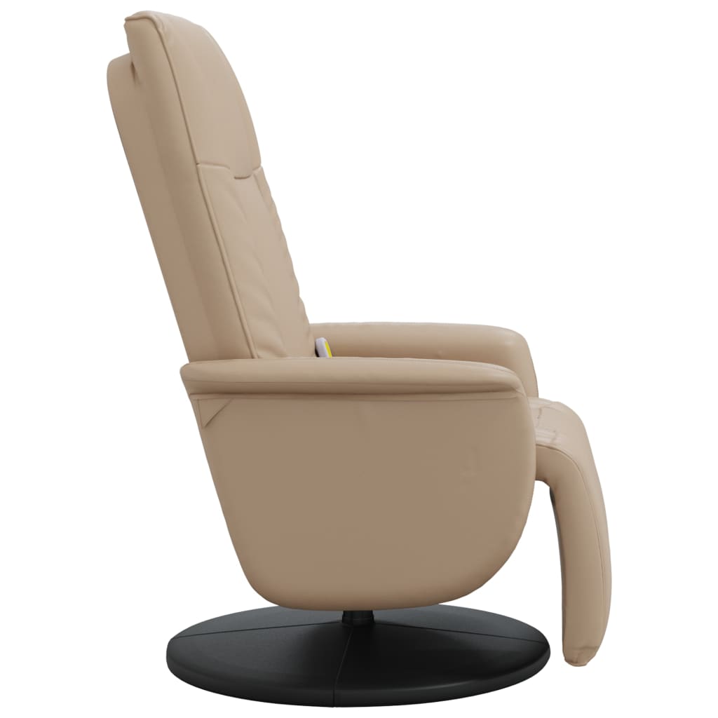 Massage Recliner Chair with Footrest Cappuccino Faux Leather