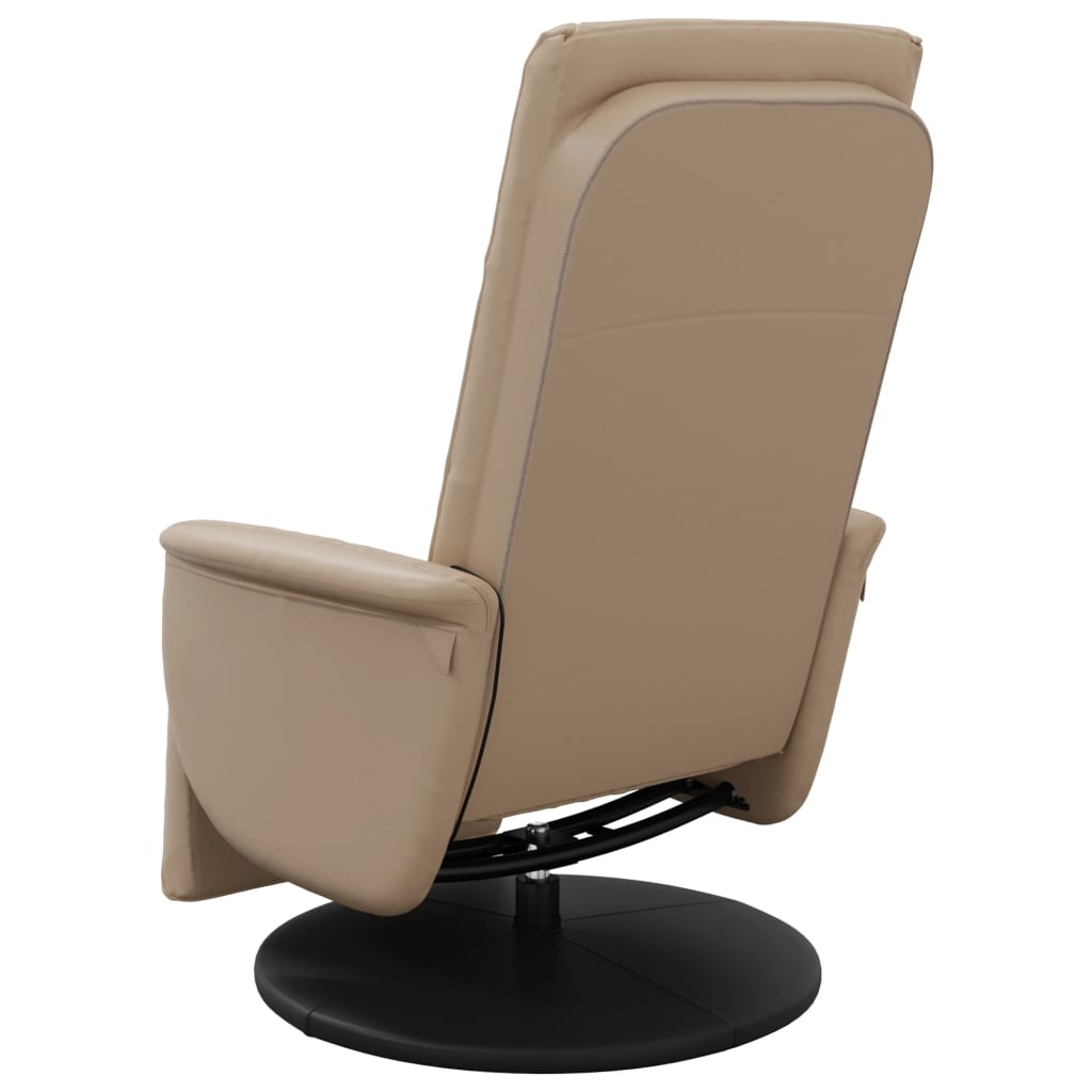 Massage Recliner Chair with Footrest Cappuccino Faux Leather