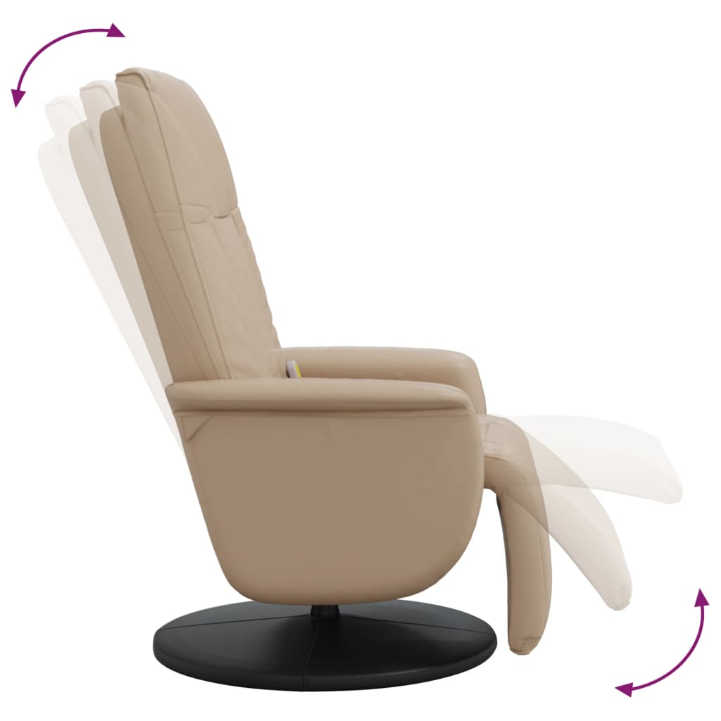 Massage Recliner Chair with Footrest Cappuccino Faux Leather
