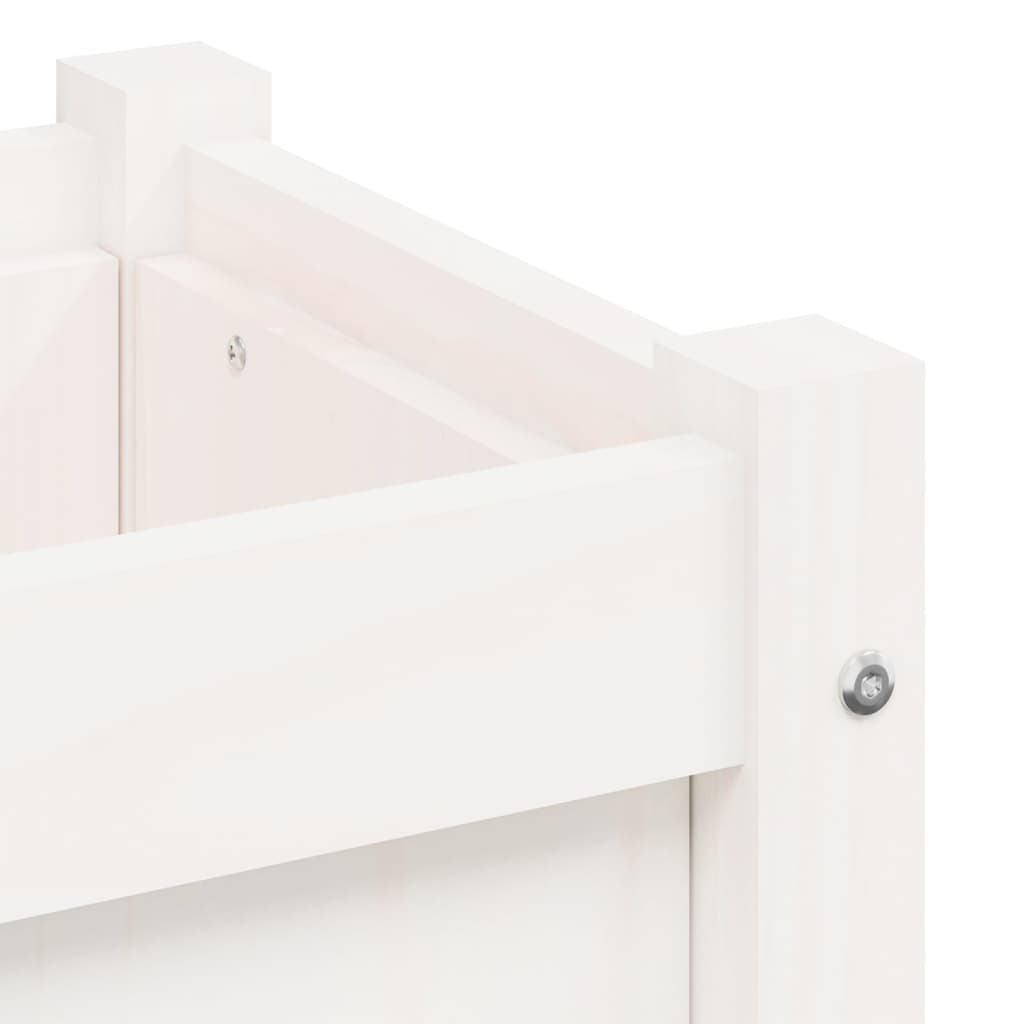 Garden Planter White 90x31x31 cm Solid Wood Pine