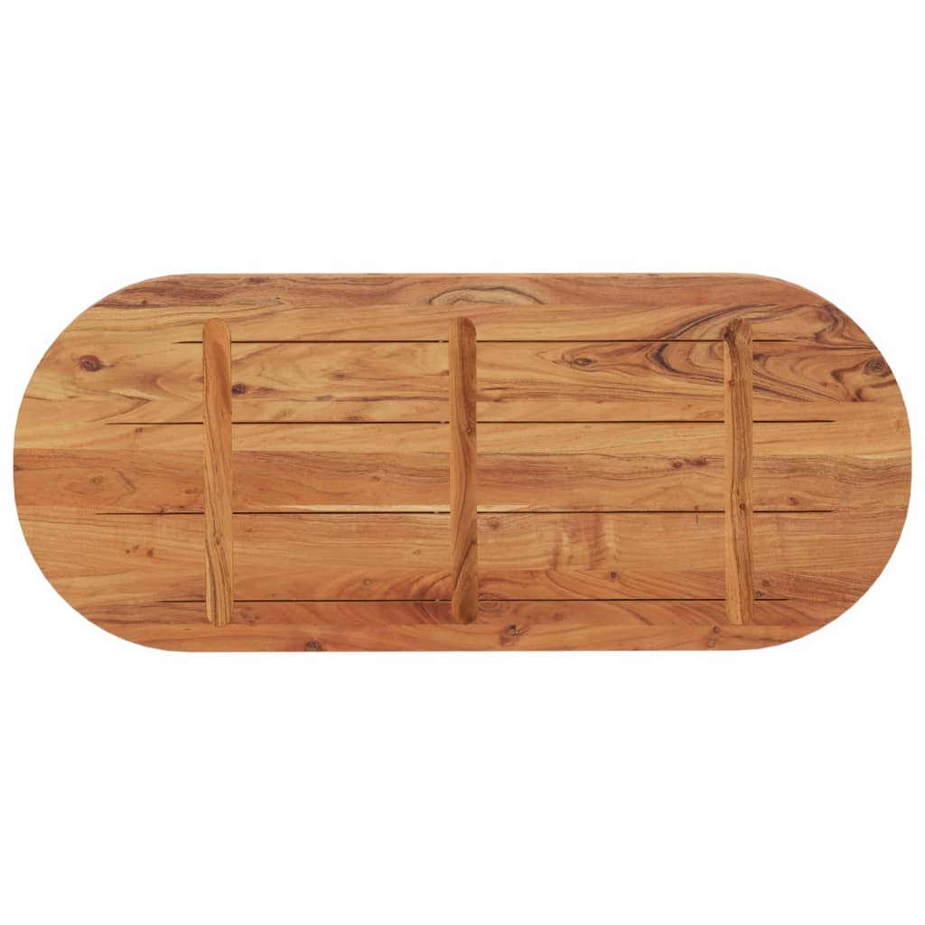 Table Top 100x40x2.5 cm Oval Solid Wood Acacia
