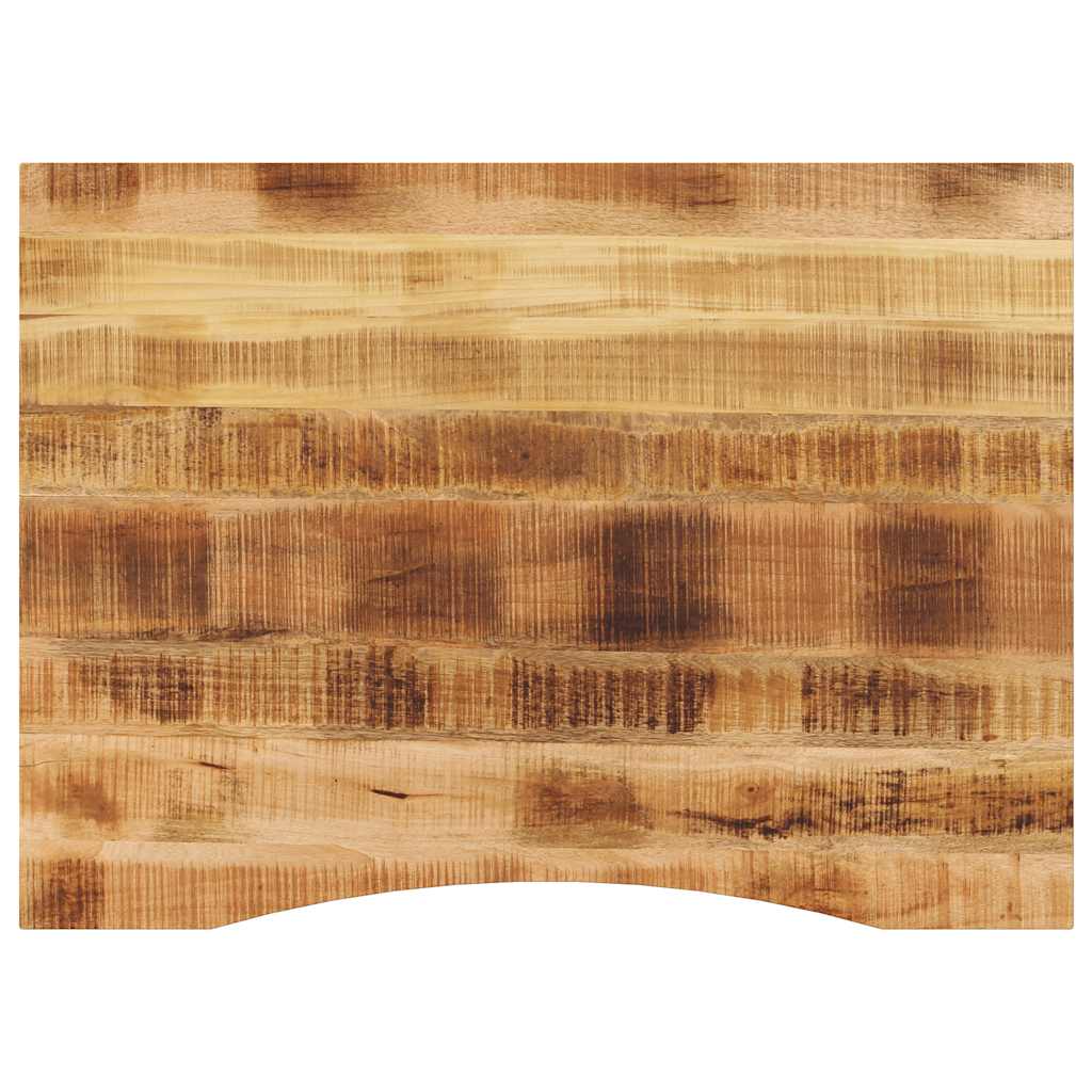 Desk Top with Curve 100x80x2.5 cm Solid Wood Rough Mango