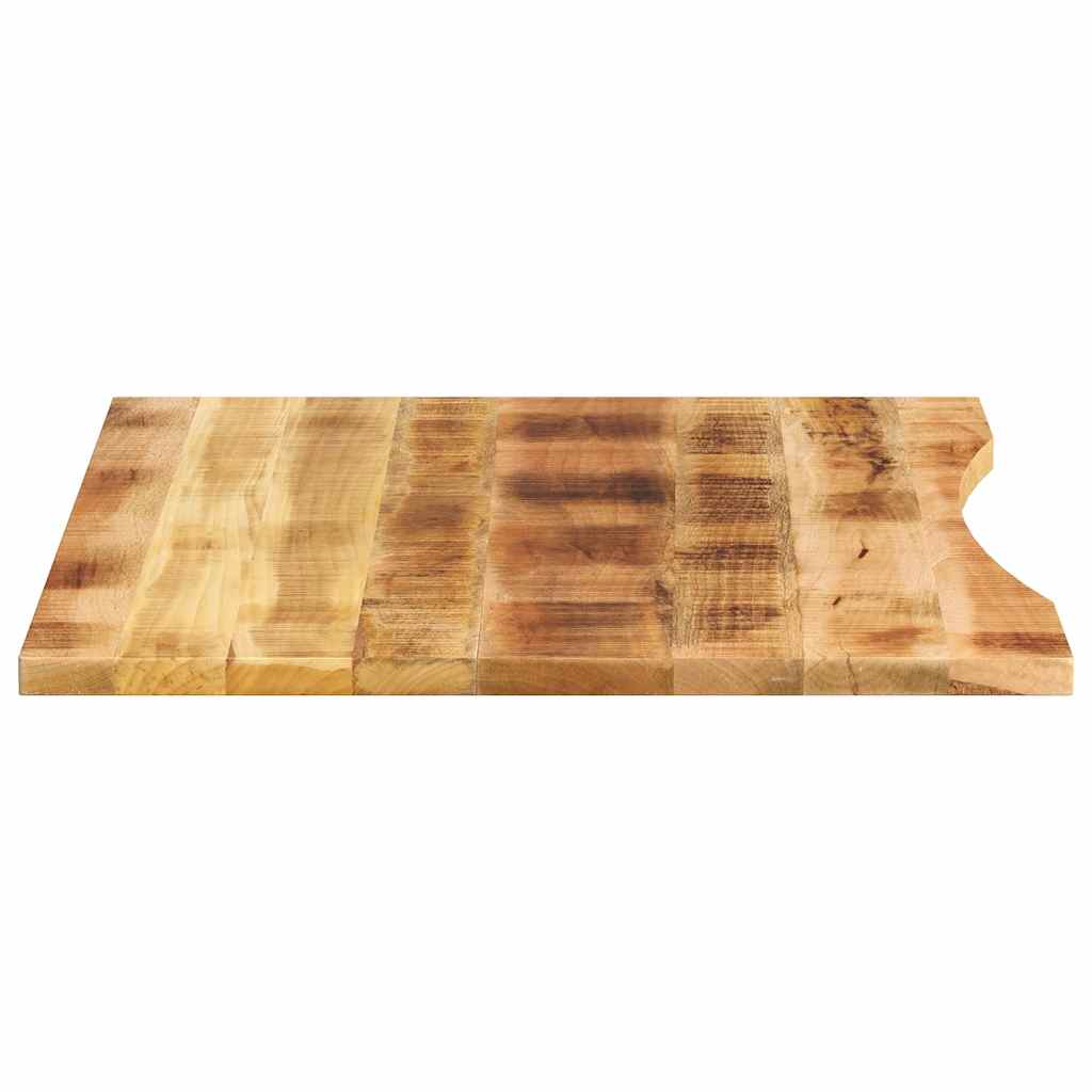 Desk Top with Curve 100x80x2.5 cm Solid Wood Rough Mango