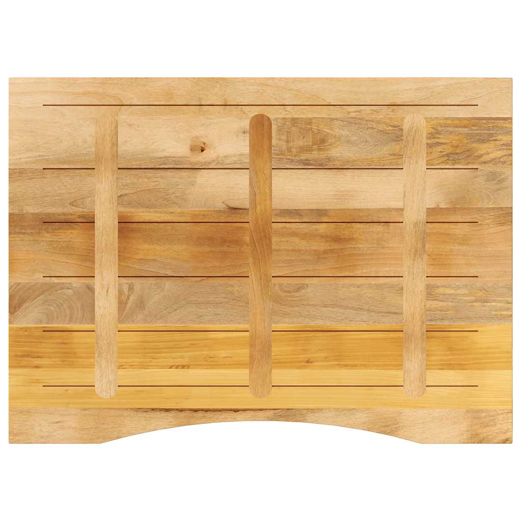 Desk Top with Curve 100x80x2.5 cm Solid Wood Rough Mango