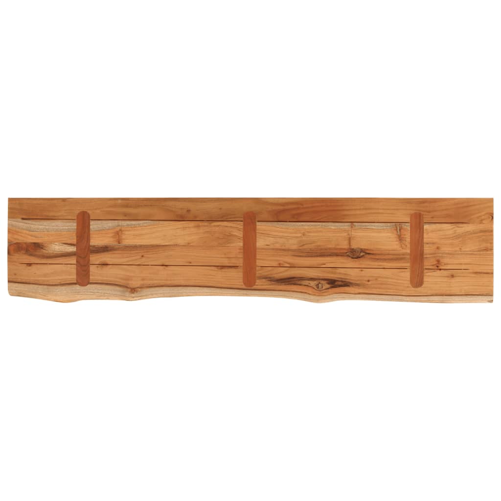 Wall Shelf 90x20x2.5 cm Rectangular Solid Wood Acacia Live Edge