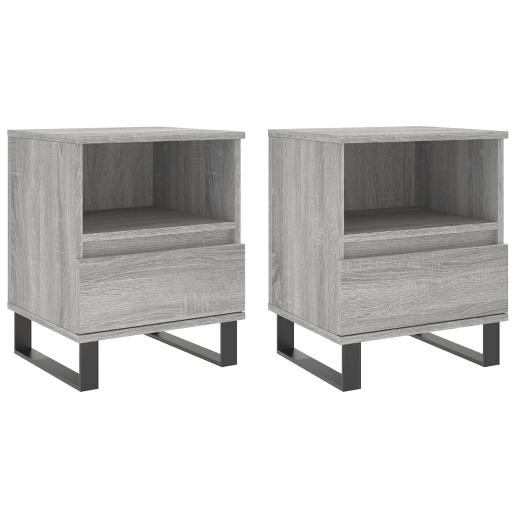 Bedside Cabinets 2 pcs Grey Sonoma 40x35x50 cm Engineered Wood