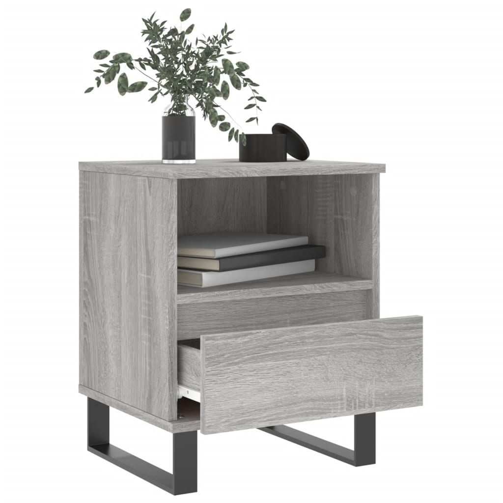 Bedside Cabinets 2 pcs Grey Sonoma 40x35x50 cm Engineered Wood