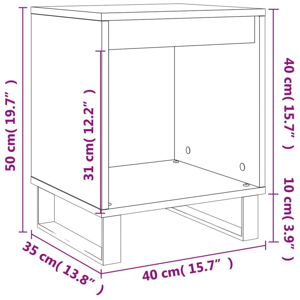 Bedside Cabinets 2 pcs Grey Sonoma 40x35x50 cm Engineered Wood