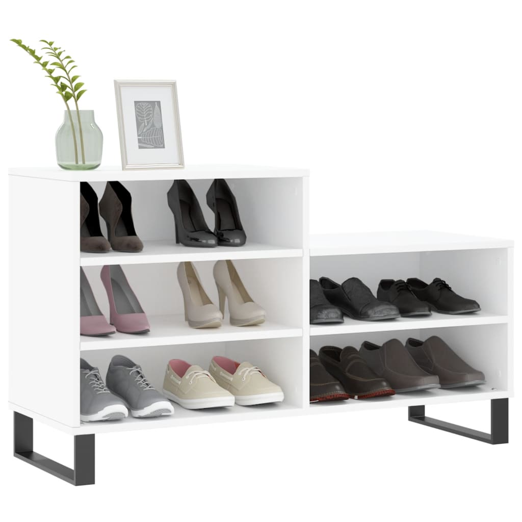 Shoe Cabinet White 102x36x60 cm Engineered Wood