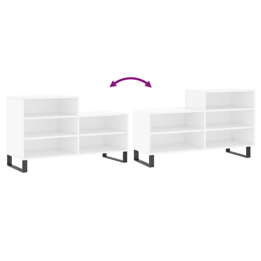 Shoe Cabinet White 102x36x60 cm Engineered Wood