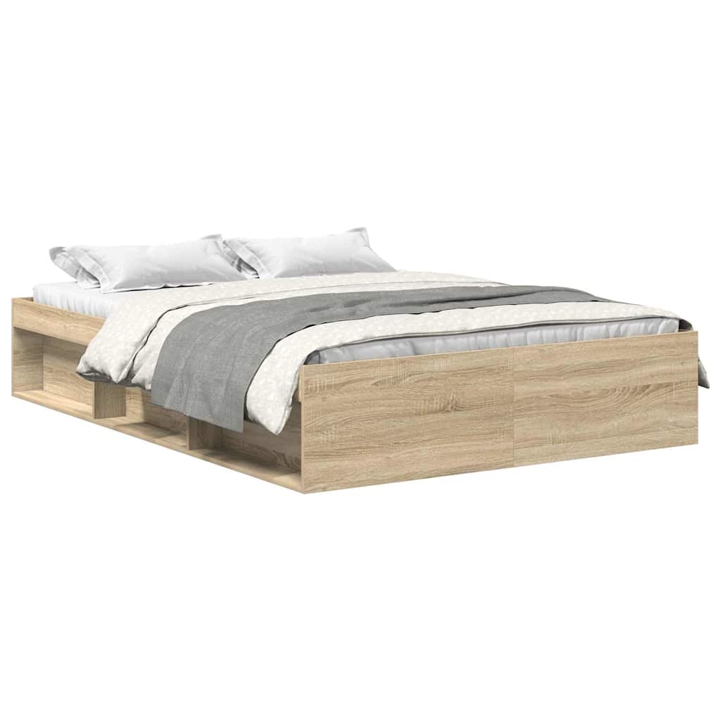 Bed Frame without Mattress Sonoma Oak 160x200 cm