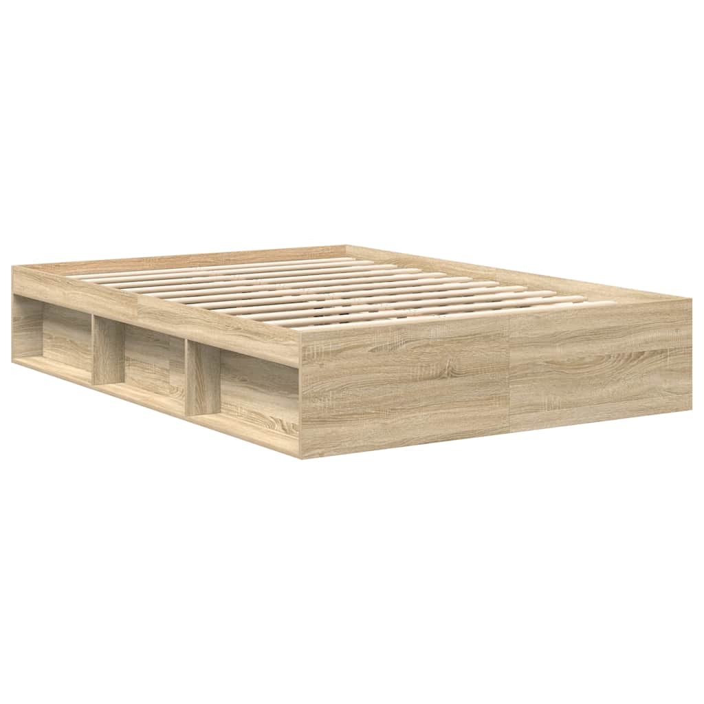 Bed Frame without Mattress Sonoma Oak 160x200 cm