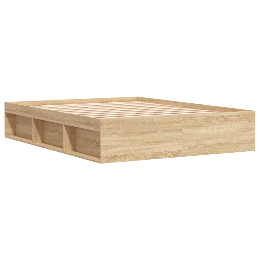Bed Frame without Mattress Sonoma Oak 160x200 cm