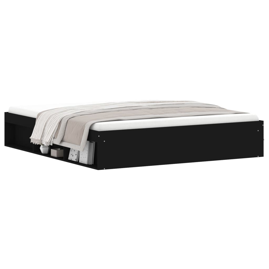Bed Frame without Mattress Black 180x200 cm Super King Super King Size