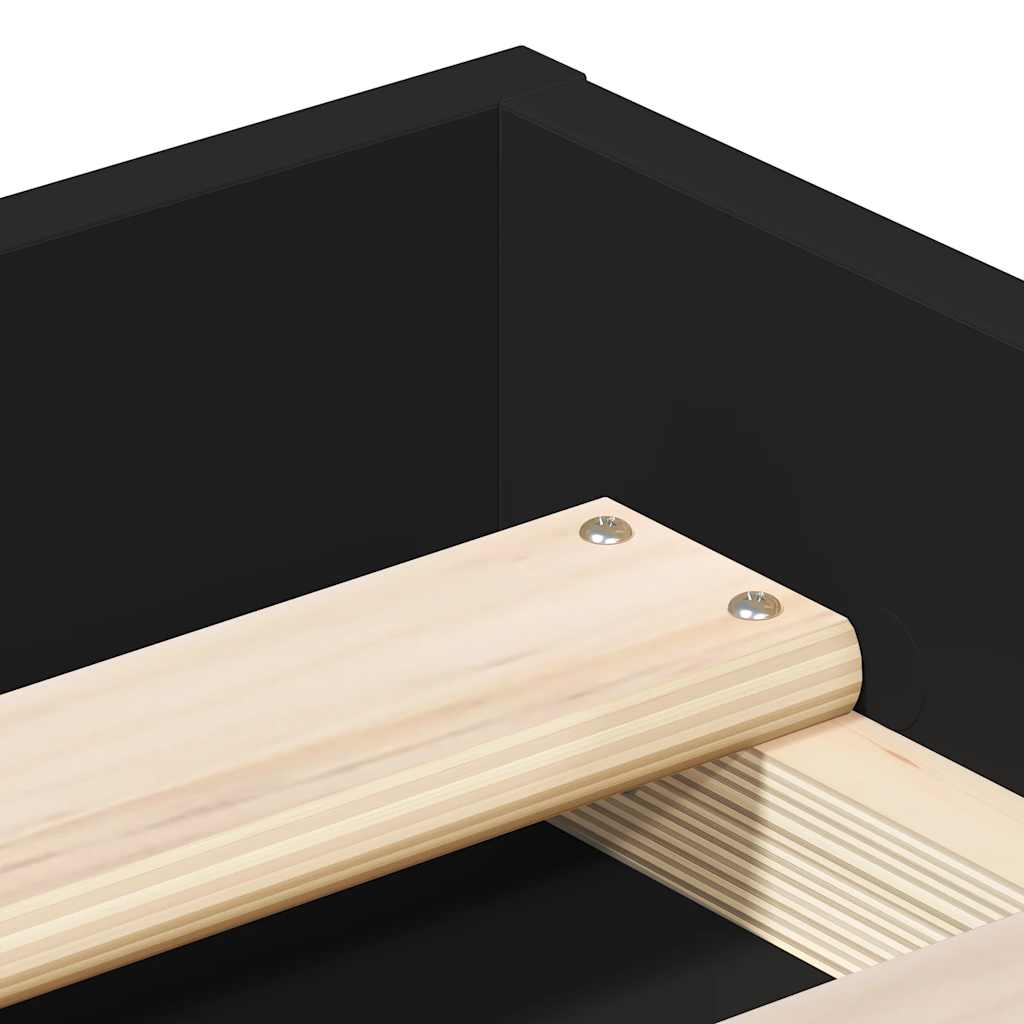 Bed Frame without Mattress Black 180x200 cm Super King Super King Size