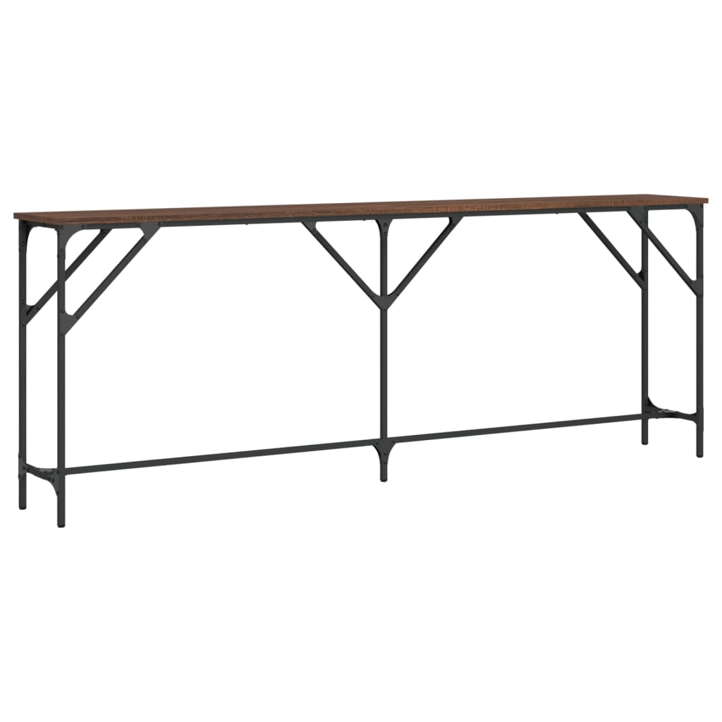 Console Table Brown Oak 200x29x75 cm Engineered Wood