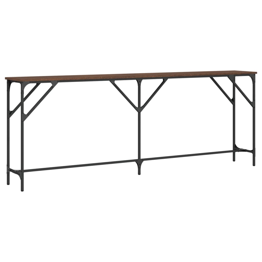 Console Table Brown Oak 200x29x75 cm Engineered Wood