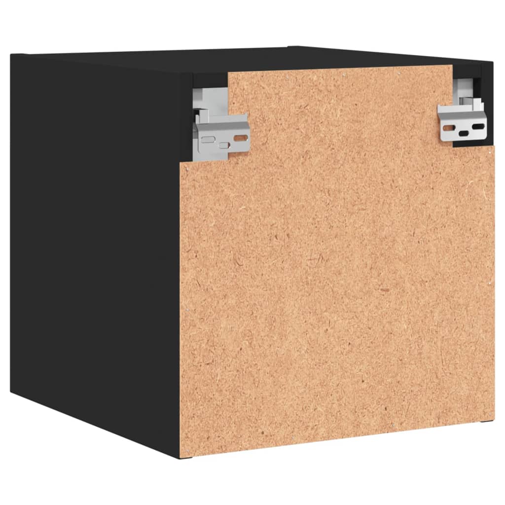 Bedside Cabinets with Glass Doors 2 pcs Black 35x37x35 cm