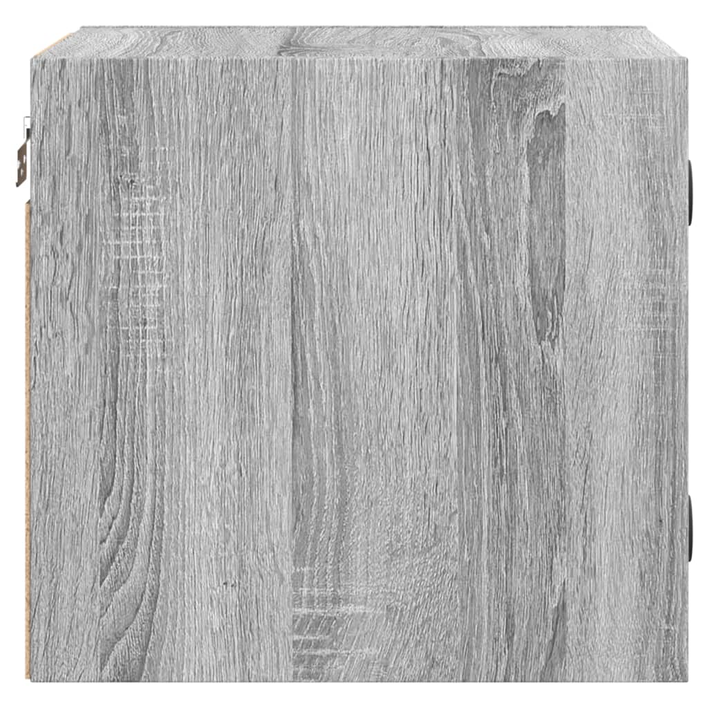 Bedside Cabinet with Glass Door Grey Sonoma 35x37x35 cm