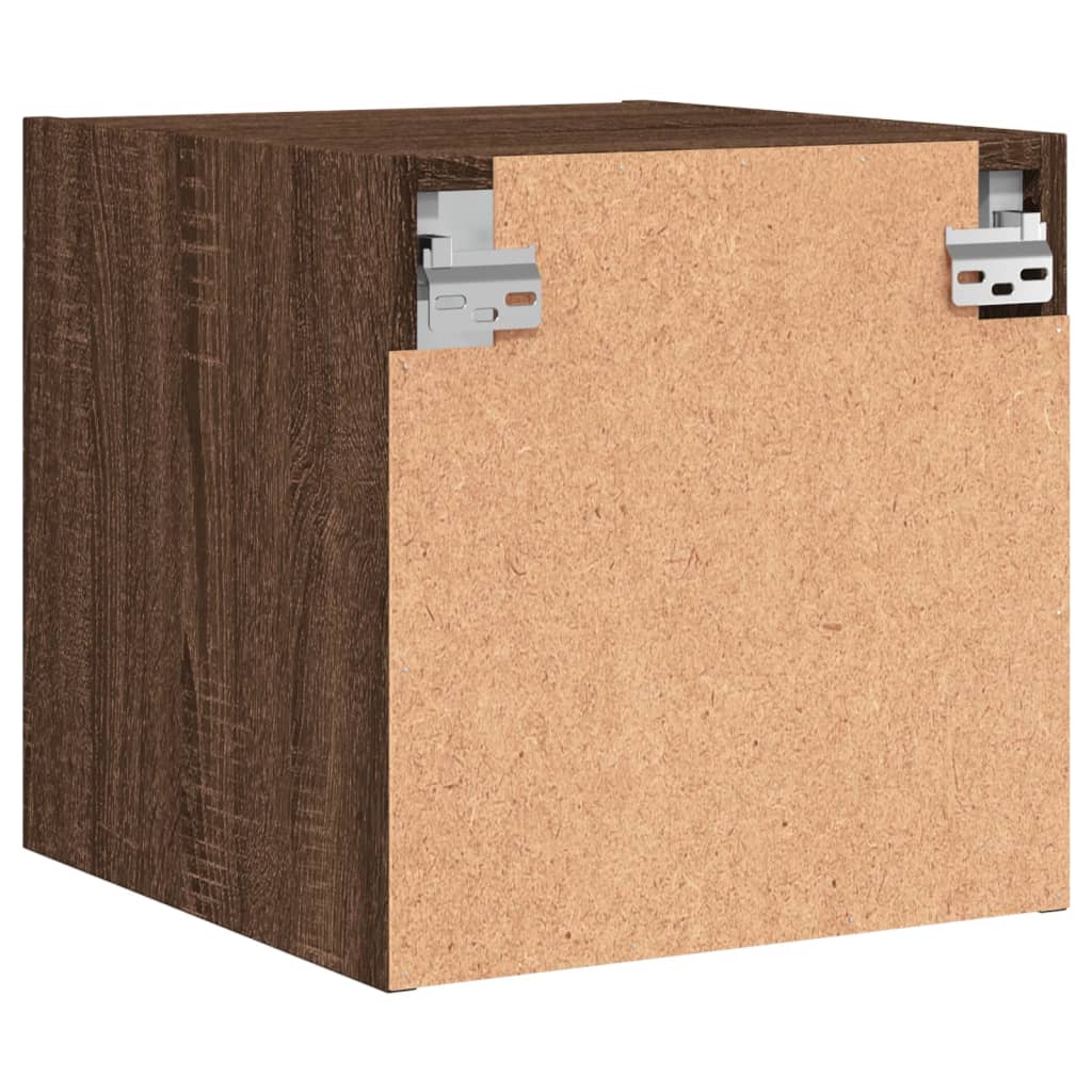 Bedside Cabinets with Glass Doors 2 pcs Brown Oak 35x37x35 cm