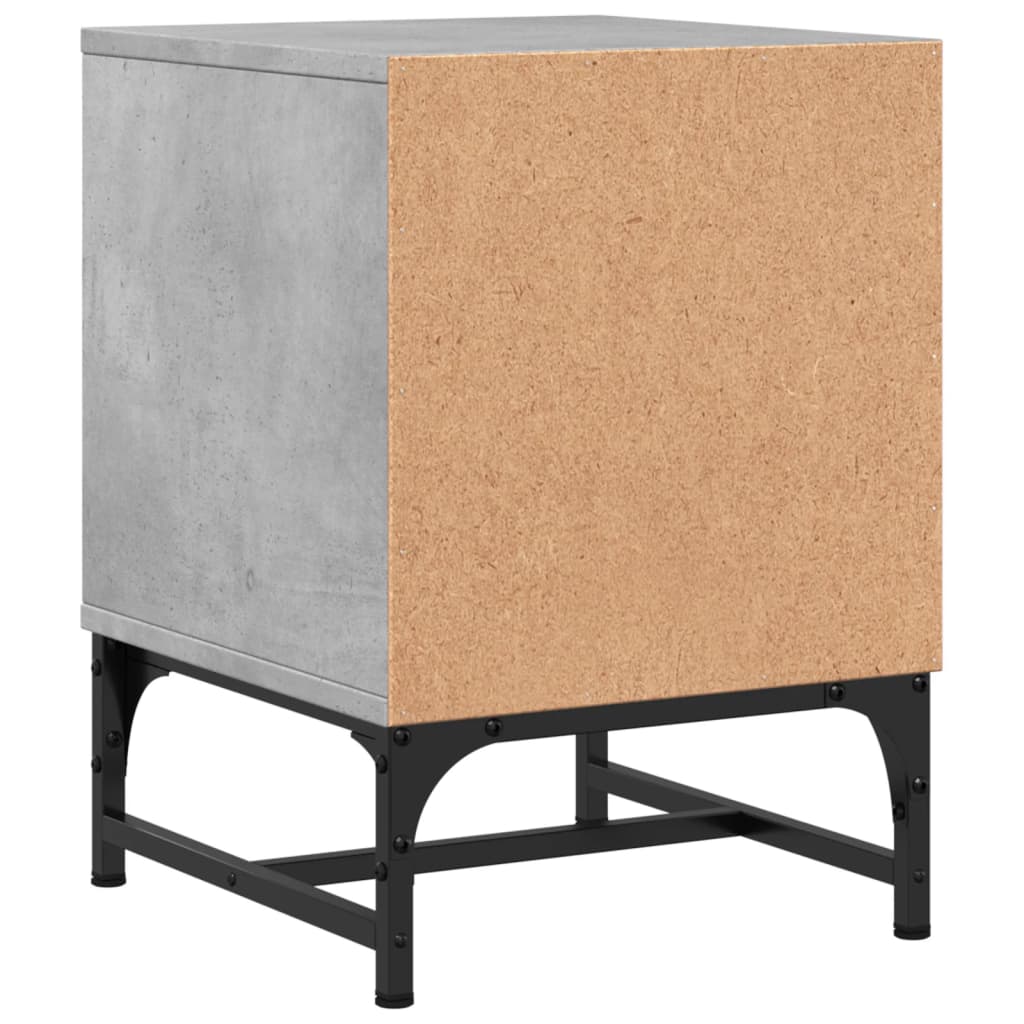 Bedside Cabinet with Glass Door Concrete Grey 35x37x50 cm