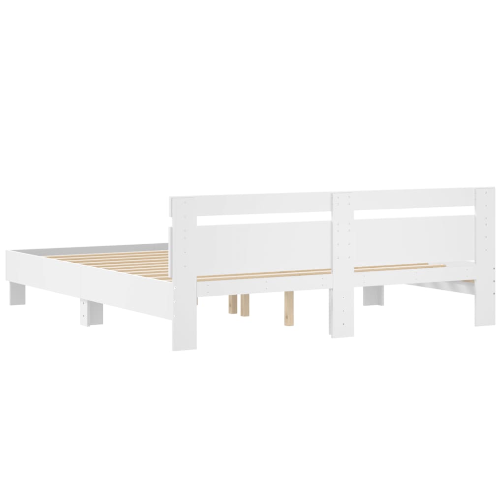Bed Frame without Mattress White 200x200 cm