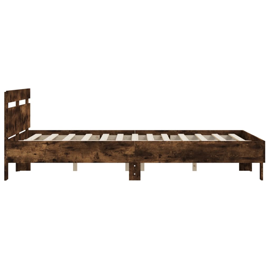Bed Frame without Mattress Smoked Oak 150x200 cm King Size