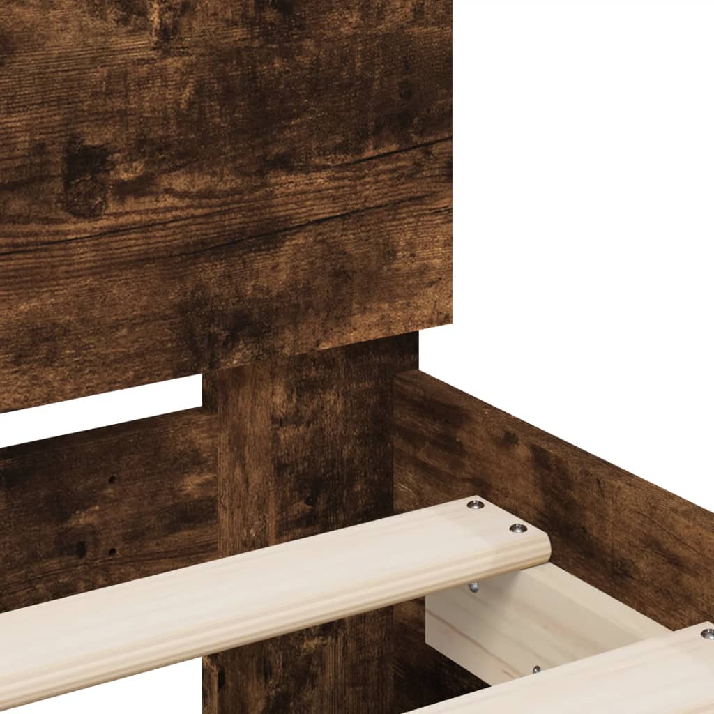 Bed Frame without Mattress Smoked Oak 150x200 cm King Size