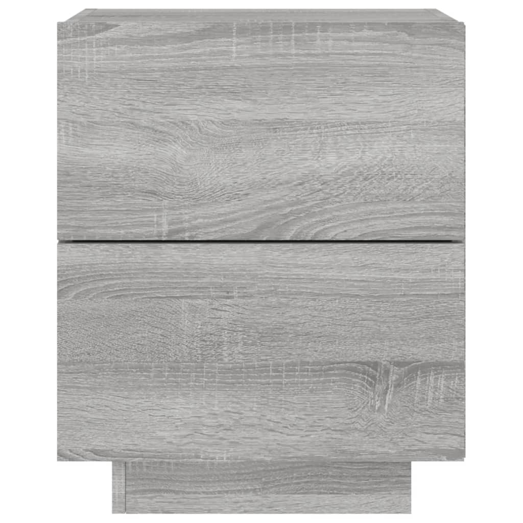 Bedside Cabinet with LED Lights Grey Sonoma Engineered Wood
