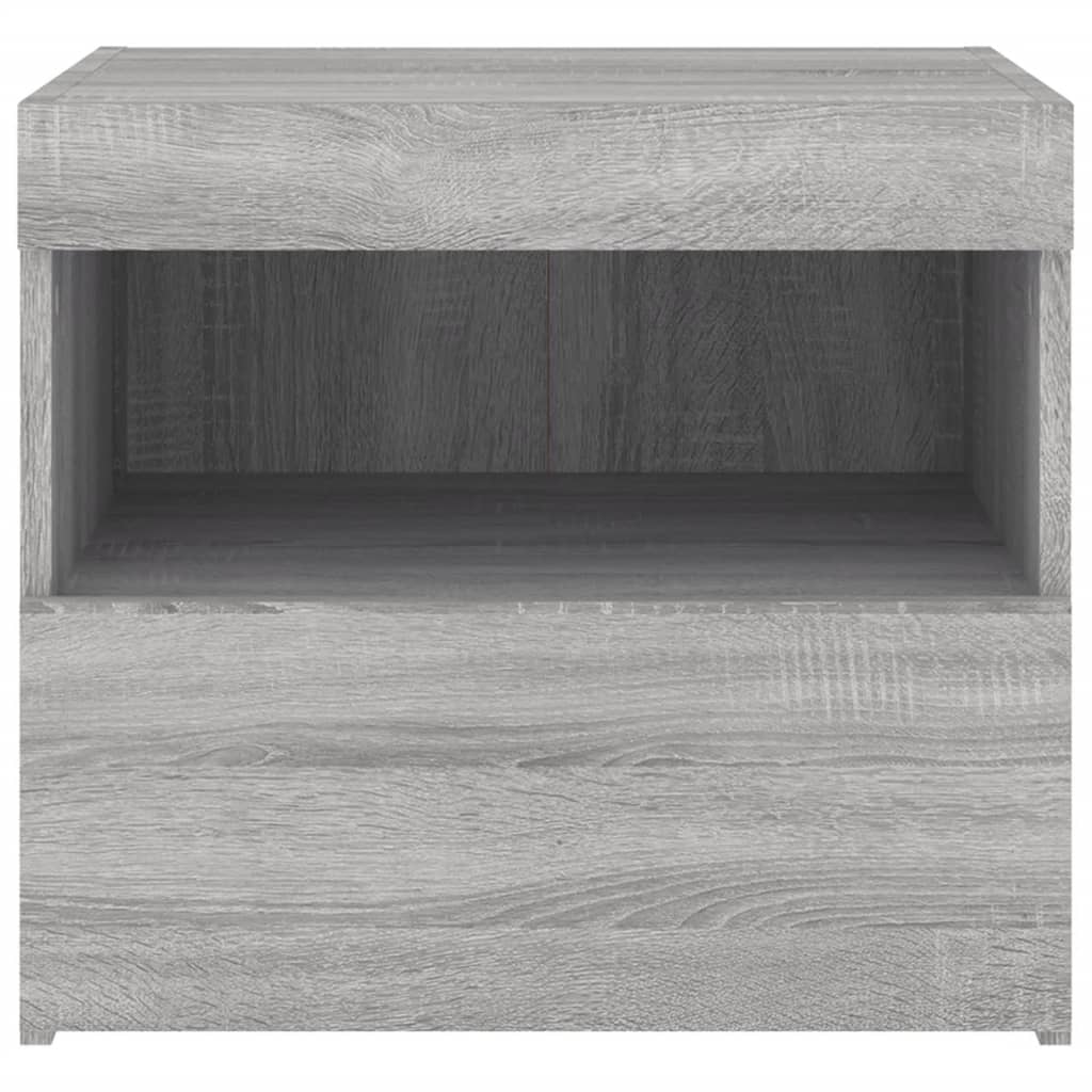 Bedside Cabinets with LED Lights 2 pcs Grey Sonoma 50x40x45 cm