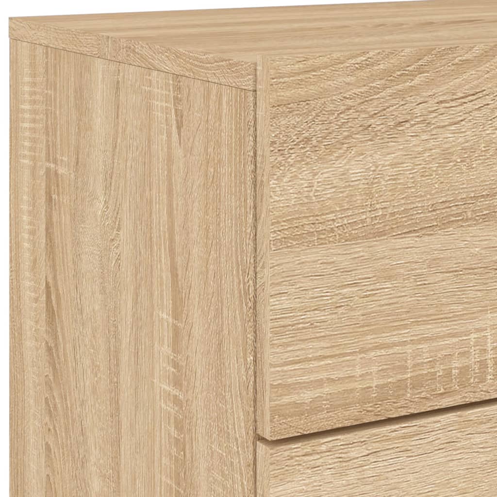 Wall-mounted Bedside Cabinets with LED Lights 2 pcs Sonoma Oak