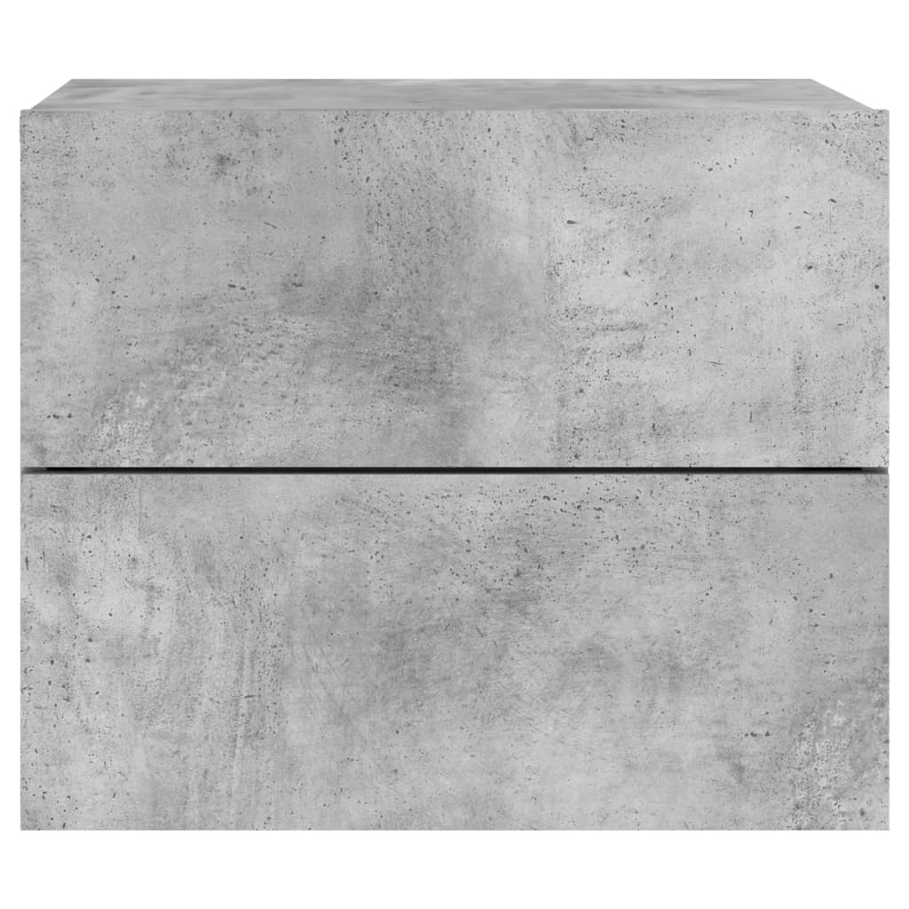 Wall-mounted Bedside Cabinets with LED Lights 2 pcs Concrete Grey