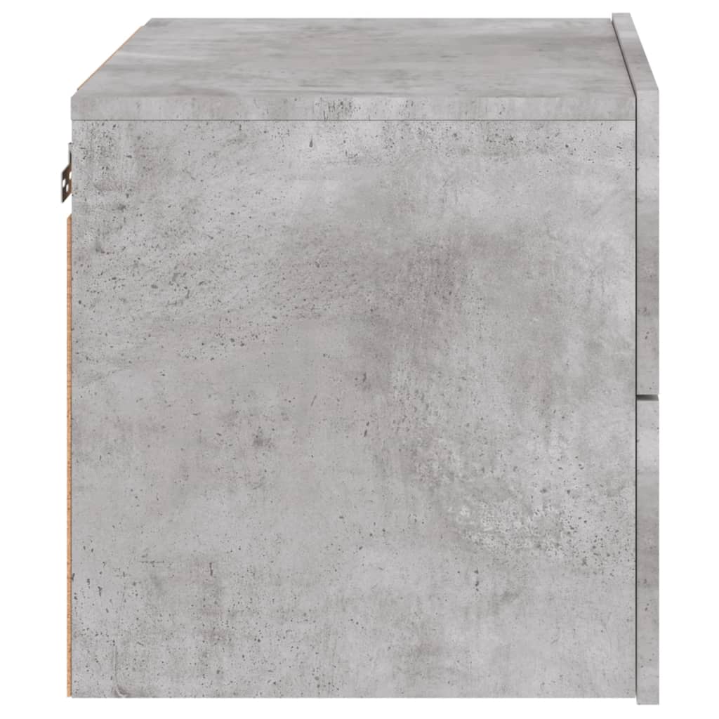 Wall-mounted Bedside Cabinets with LED Lights 2 pcs Concrete Grey