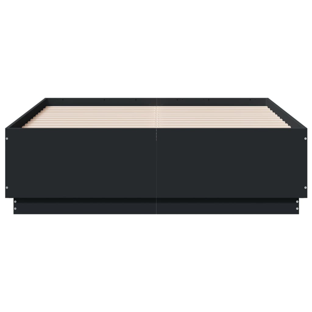 Bed Frame without Mattress Black 140x190 cm