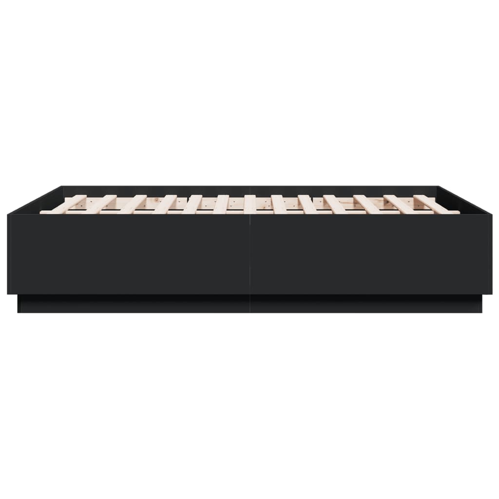 Bed Frame without Mattress Black 140x190 cm