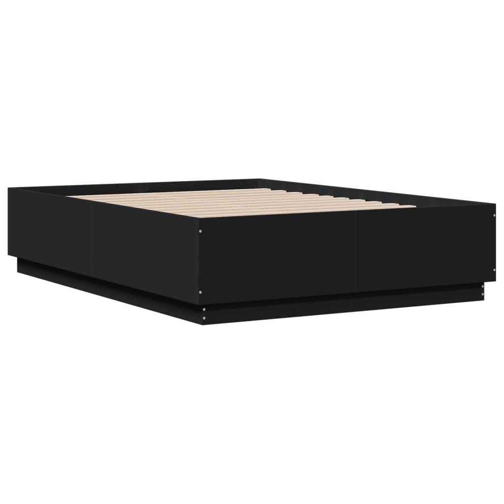 Bed Frame without Mattress Black 140x190 cm