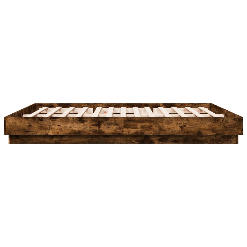 Bed Frame without Mattress Smoked Oak 200x200 cm