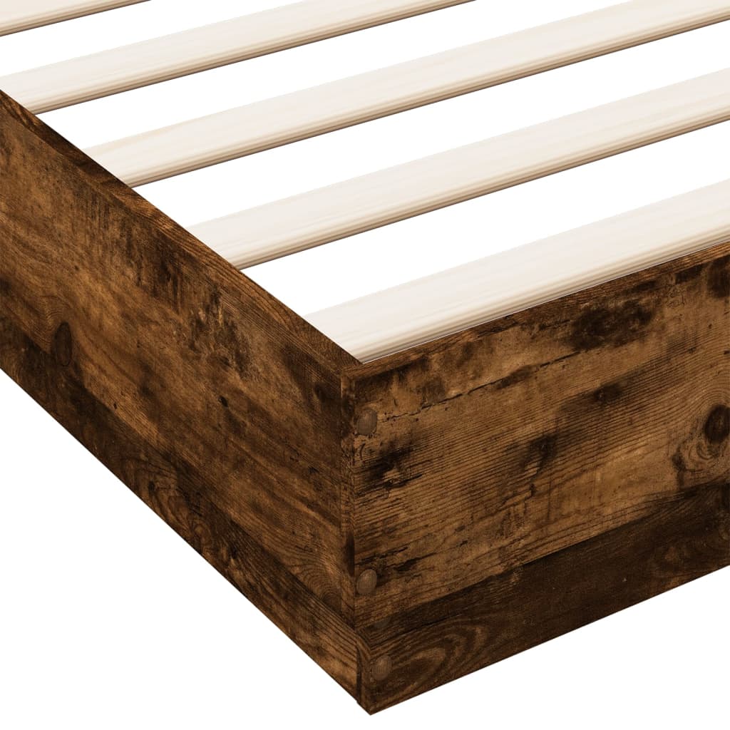 Bed Frame without Mattress Smoked Oak 200x200 cm