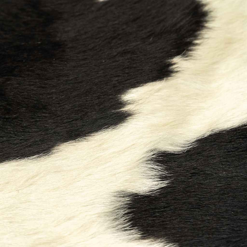 Real Cowhide Rug Black and White 180x220 cm