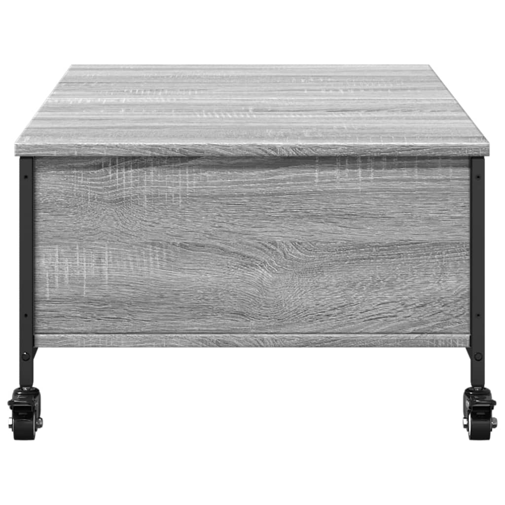 Coffee Table with Wheels Grey Sonoma 91x55x34 cm Engineered Wood